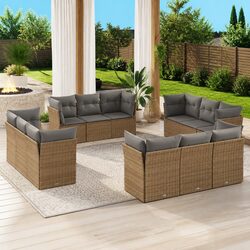 Specifications of 12 Piece Beige Modular Garden Sofa Set