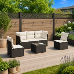 Specifications of 6-Piece Black Outdoor Sofa Set