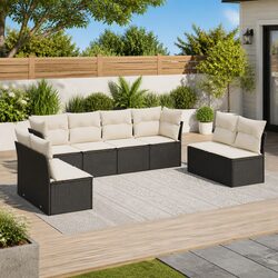 Garden Sofa Set Specifications: 8 Pieces with Cushions