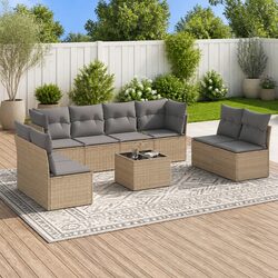 Specifications of the 9-Piece Beige Outdoor Sofa Set