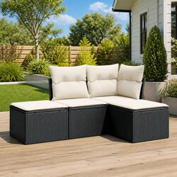 Specifications of 4-Piece Modular Garden Sofa Set in Black