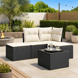 Specifications of the 5-Piece Garden Sofa Set in Black