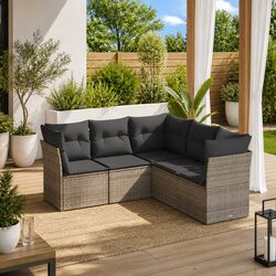 5-Piece Garden Sofa Set with PE Rattan and Cushions