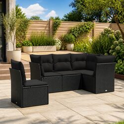Specifications of 5-Piece Black Poly Garden Sofa Set