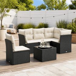 6-Piece Black Modular Garden Sofa Set Specifications