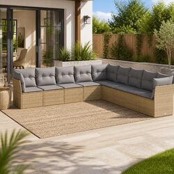 Specifications of Beige Rattan 9 Piece Garden Sofa Set