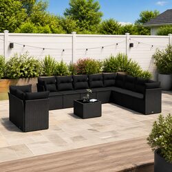 Specifications for the 11 Piece Black Garden Sofa Set