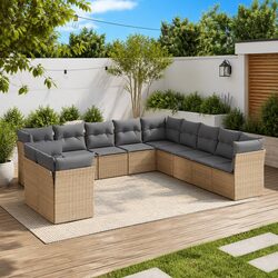 Specifications of 11-Piece Beige Outdoor Garden Sofa Set