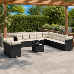 Specifications of 12 Piece Modular Black Garden Sofa Set