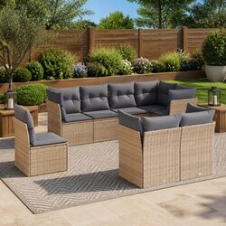 Specifications of 8-Piece Beige Outdoor Sofa Set
