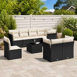Specifications of 9 Piece Garden Sofa Set with Black Cushions