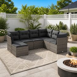 Specifications of 7 Piece Grey Outdoor Sofa Set