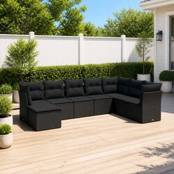 Specifications of the 8-Piece Black Outdoor Sofa Set