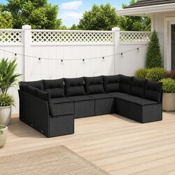 9 Piece Modular Black Rattan Sofa Set Specifications
