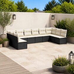 Specifications of 10 Piece Black Garden Sofa Set