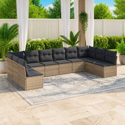 Detailed Specifications of the 10-Piece Grey Garden Sofa Set