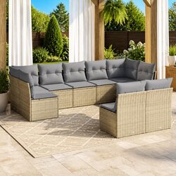 Specifications of the 9-Piece Outdoor Sofa Set in Beige