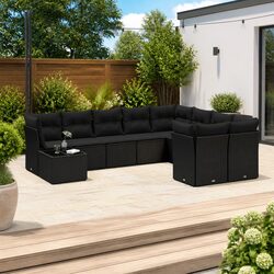 Specifications of 10-Piece Black Modular Patio Sofa Set