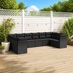 10 Piece Black Poly Rattan Outdoor Sofa Specifications