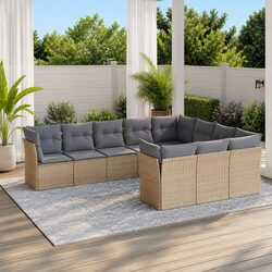 Specifications of Beige 10-Piece Garden Sofa Set