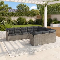 10 Piece Garden Sofa Set - Dimensions and Material Specs