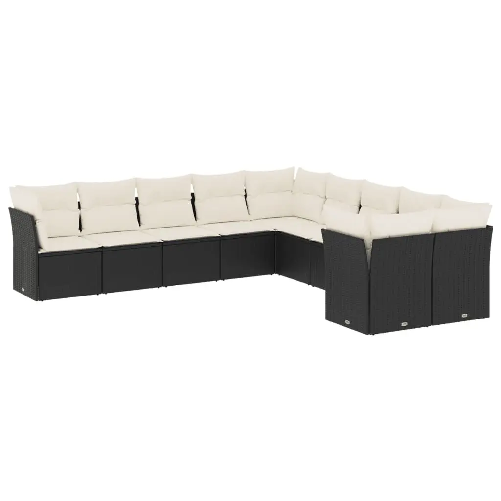 10 Piece Garden Sofa Set in Black