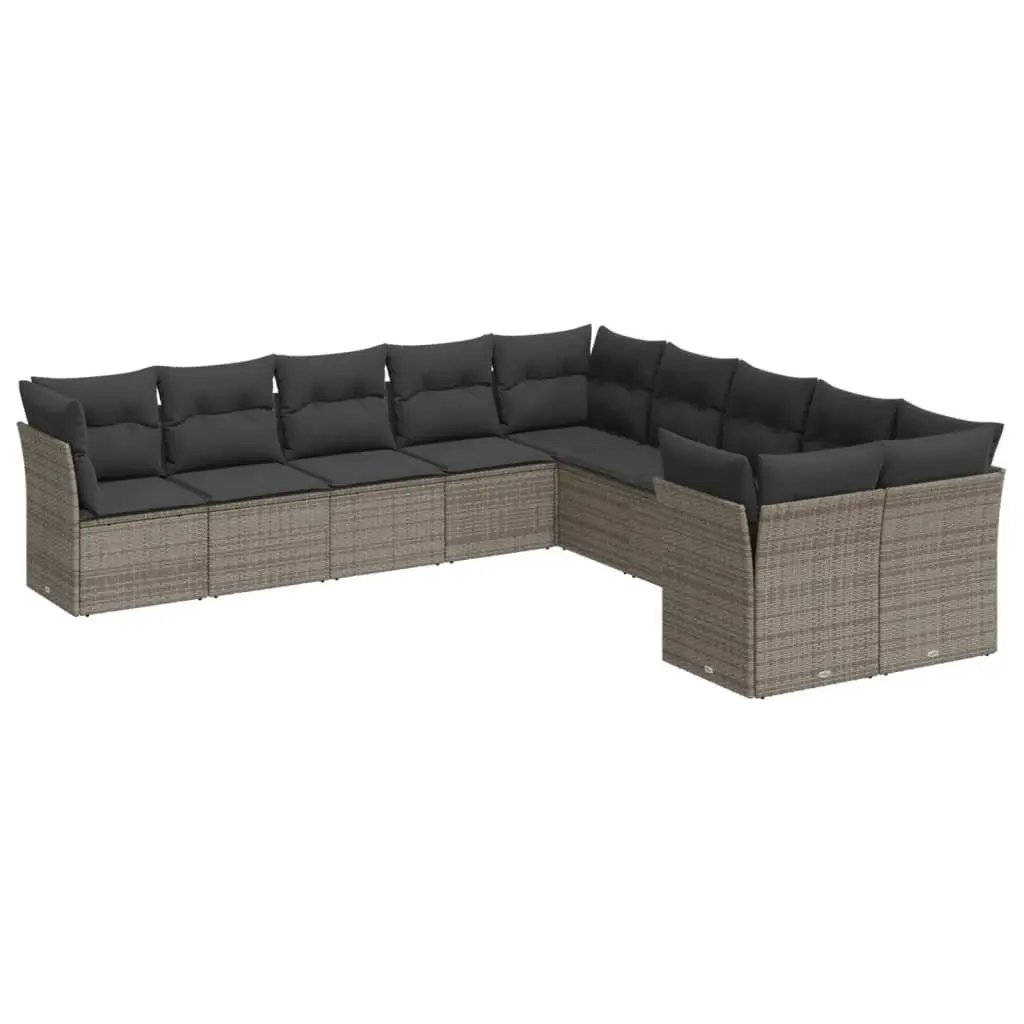 10 Piece Garden Sofa Set in Grey