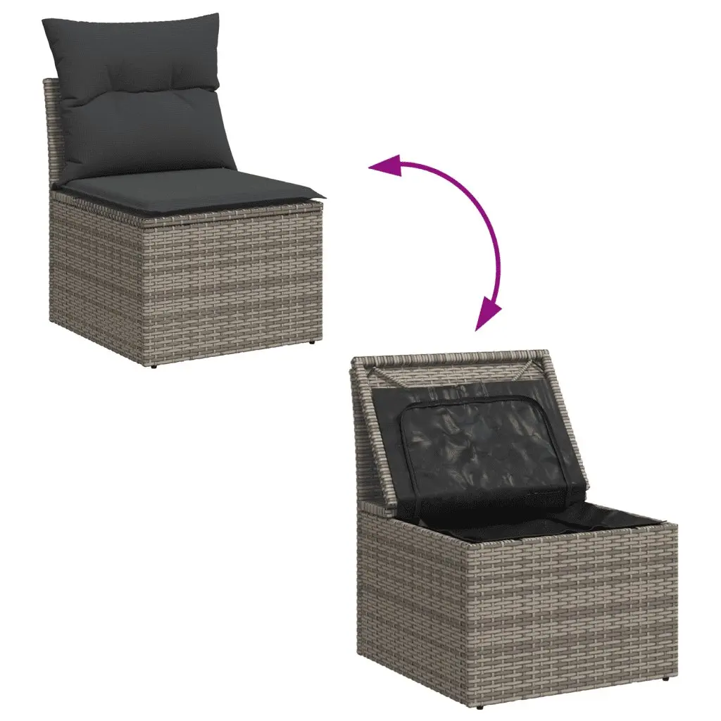 10 Piece Garden Sofa Set in Grey
