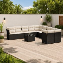 11-Piece Modular Black Garden Sofa Set Specifications