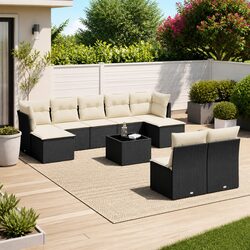 10-Piece Modular Outdoor Sofa Set with Cushions