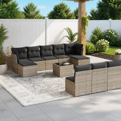 11-Piece Grey Rattan Sofa Set: Specs and Features