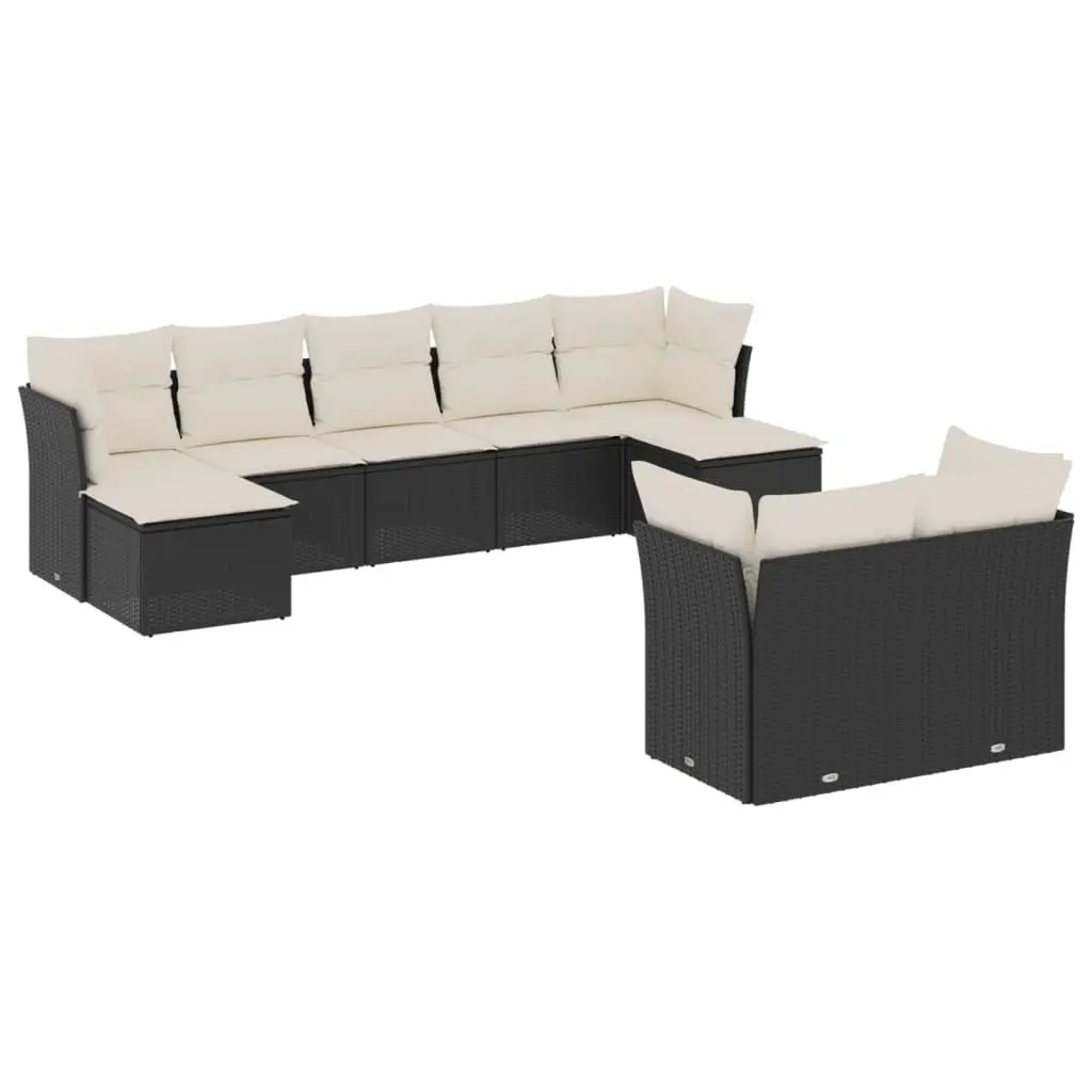 Garden Sofa Set Outdoor Furniture 9 Piece Poly Rattan Black Patio Seating