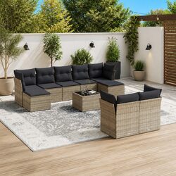 Specifications of 10-Piece Garden Sofa Set in Grey