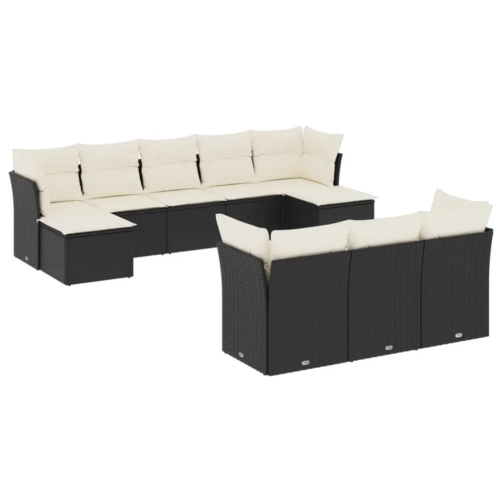 Garden Sofa Set Outdoor Furniture 10 Piece Modular Black Patio Seating