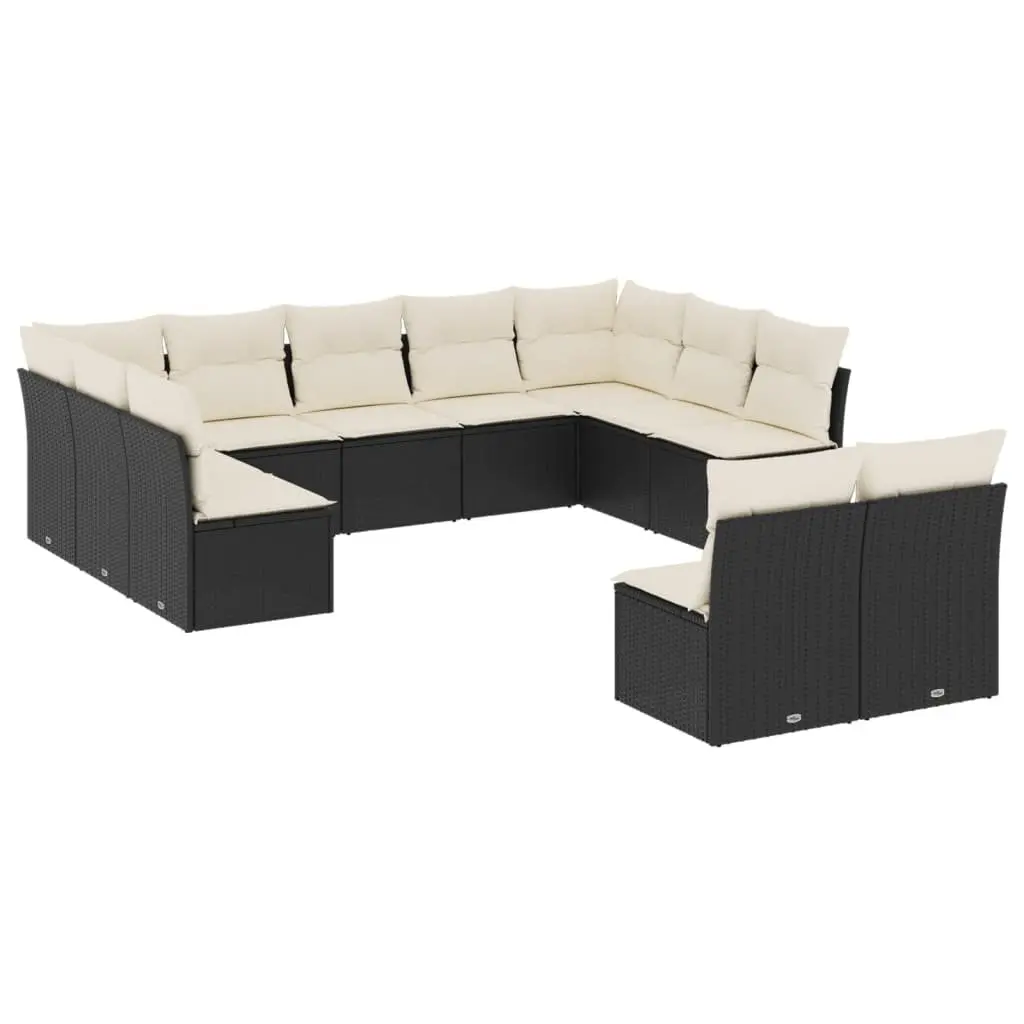 11-Piece Black Modular Sofa Set