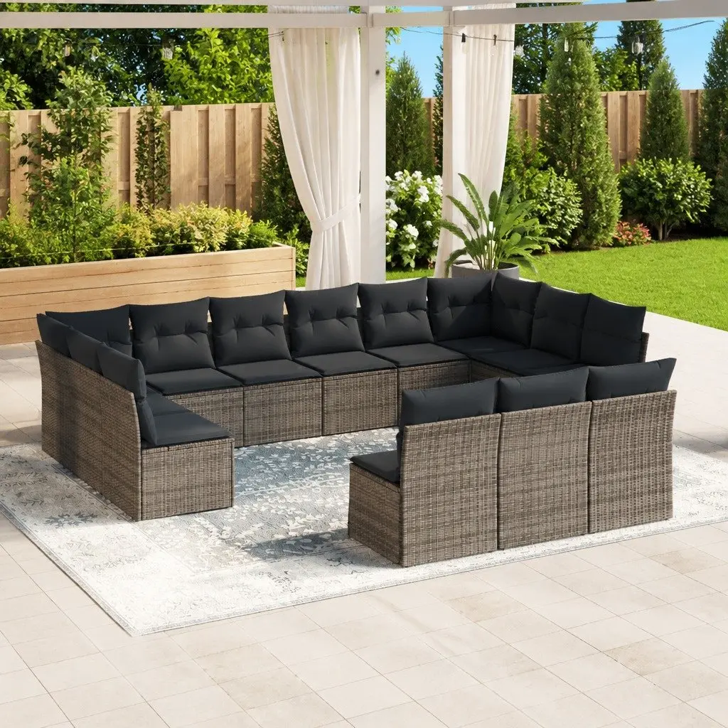 13-Piece Grey Outdoor Sofa Set