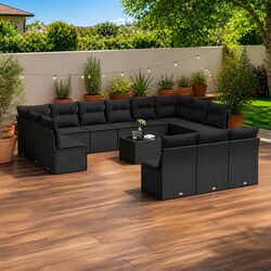 14-Piece Black Garden Sofa Set Specifications