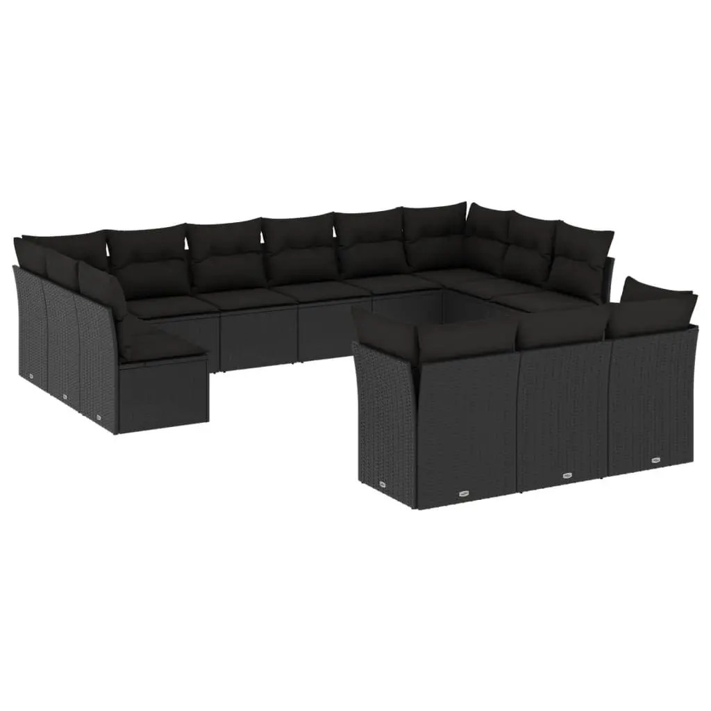 Garden Sofa Set Outdoor Furniture Modular Black 13 Piece