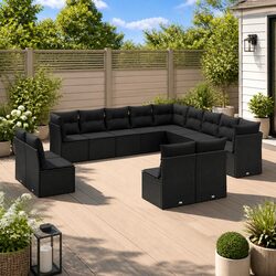 Specifications of the 13-Piece Black Garden Sofa Set