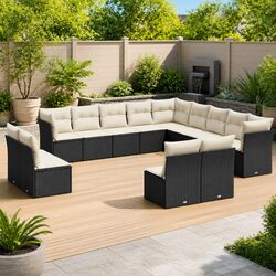 Specifications of 13 Piece Black Garden Sofa Set