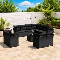 Specifications of 12 Piece Black Modular Outdoor Sofa Set