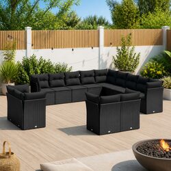Specifications of 13-Piece Black Modular Garden Sofa Set