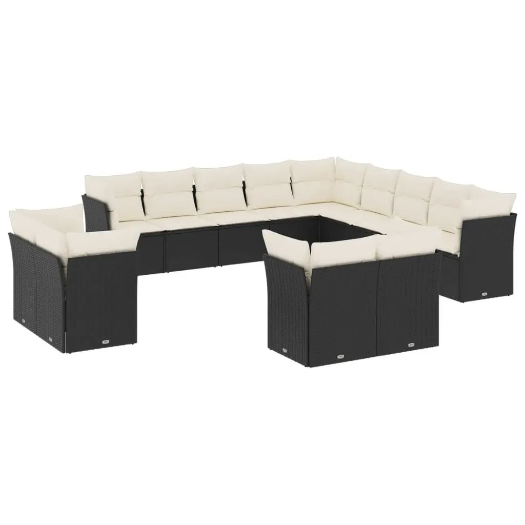 13-Piece Black Patio Sofa Set