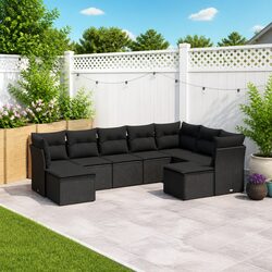 Specifications of 9 Piece Modular Garden Sofa Set in Black