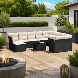 Garden Sofa Set 11-Piece: Dimensions & Materials Listed