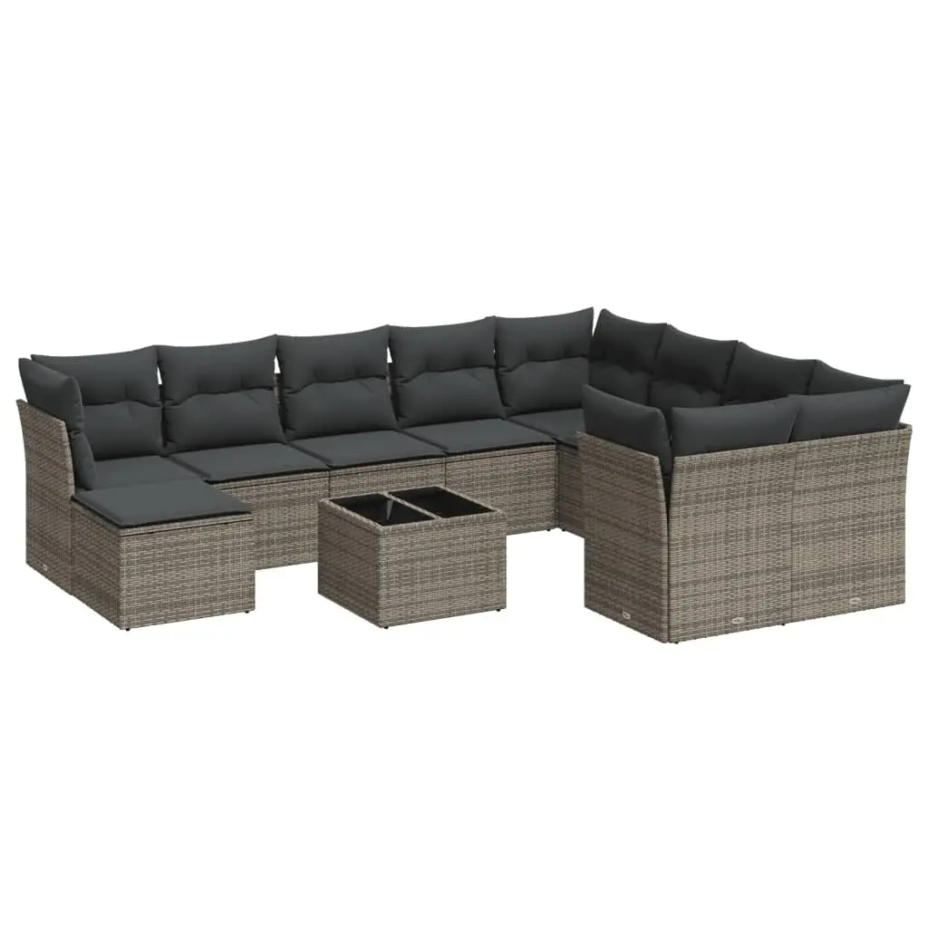 11 Piece Grey Garden Sofa Set