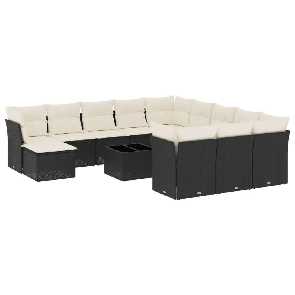 13-Piece Modular Garden Sofa Set in Black