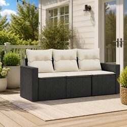Black 3-Piece Garden Sofa Set - Dimensions and Specs