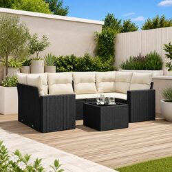 Specifications of 7-Piece Black Outdoor Sectional Sofa Set