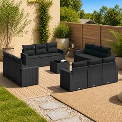 Specifications of 13-Piece Black Outdoor Sectional Sofa Set